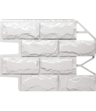 Фасадные панели (Цокольный Сайдинг) FineBer Блок Молочно-белый